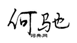 曾庆福何驰行书个性签名怎么写