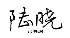 曾庆福陆晓行书个性签名怎么写
