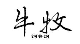 曾庆福牛牧行书个性签名怎么写