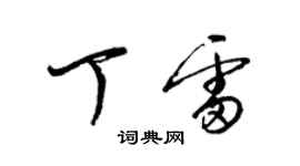梁锦英丁雷草书个性签名怎么写