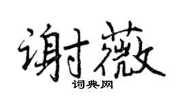 曾庆福谢薇行书个性签名怎么写