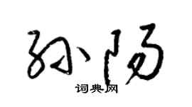 梁锦英孙阳草书个性签名怎么写
