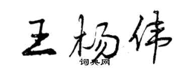 曾庆福王杨伟行书个性签名怎么写