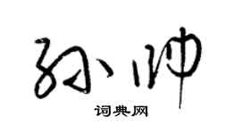 梁锦英孙帅草书个性签名怎么写