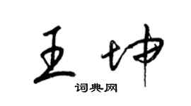 梁锦英王坤草书个性签名怎么写