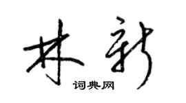 梁锦英林新草书个性签名怎么写