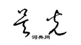 梁锦英吴光草书个性签名怎么写
