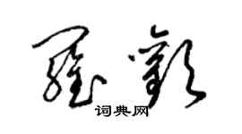 梁锦英罗欢草书个性签名怎么写