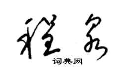 梁锦英程泉草书个性签名怎么写
