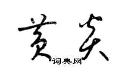 梁锦英黄炎草书个性签名怎么写
