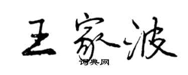 曾庆福王家波行书个性签名怎么写