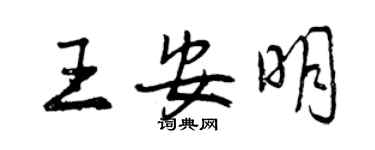曾庆福王安明行书个性签名怎么写
