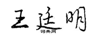 曾庆福王廷明行书个性签名怎么写