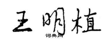 曾庆福王明植行书个性签名怎么写