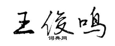 曾庆福王俊鸣行书个性签名怎么写