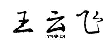 曾庆福王云飞行书个性签名怎么写