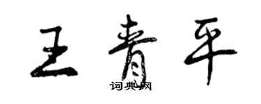 曾庆福王青平行书个性签名怎么写