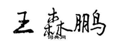 曾庆福王森鹏行书个性签名怎么写