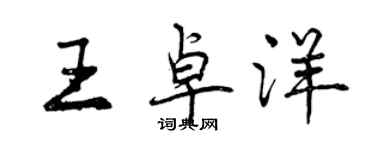 曾庆福王卓洋行书个性签名怎么写