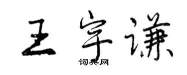 曾庆福王宇谦行书个性签名怎么写