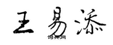 曾庆福王易添行书个性签名怎么写