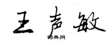 曾庆福王声敏行书个性签名怎么写