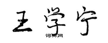 曾庆福王学宁行书个性签名怎么写