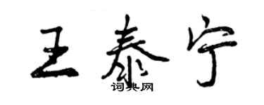 曾庆福王泰宁行书个性签名怎么写