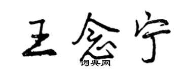 曾庆福王念宁行书个性签名怎么写