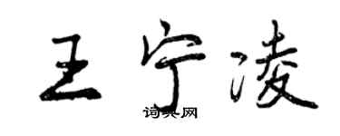 曾庆福王宁凌行书个性签名怎么写