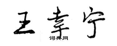 曾庆福王幸宁行书个性签名怎么写
