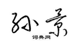 梁锦英孙景草书个性签名怎么写