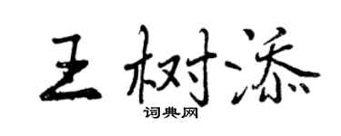 曾庆福王树添行书个性签名怎么写