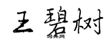 曾庆福王碧树行书个性签名怎么写