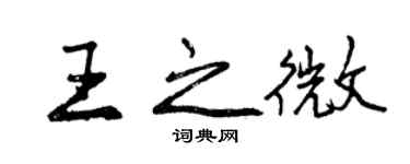 曾庆福王之微行书个性签名怎么写