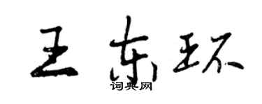 曾庆福王东环行书个性签名怎么写