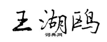 曾庆福王湖鸥行书个性签名怎么写