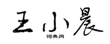 曾庆福王小晨行书个性签名怎么写