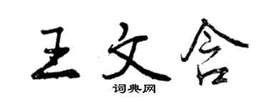 曾庆福王文含行书个性签名怎么写