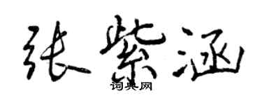 曾庆福张紫涵行书个性签名怎么写