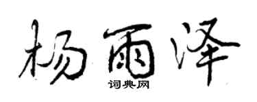 曾庆福杨雨泽行书个性签名怎么写