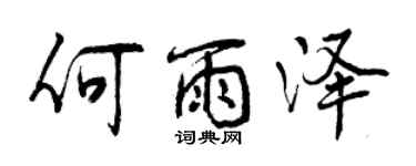 曾庆福何雨泽行书个性签名怎么写