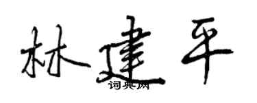 曾庆福林建平行书个性签名怎么写