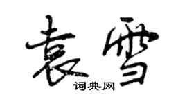 曾庆福袁雪行书个性签名怎么写