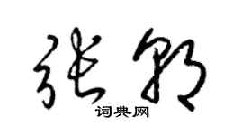 梁锦英张朝草书个性签名怎么写