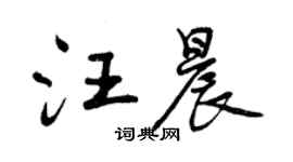 曾庆福汪晨行书个性签名怎么写