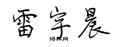 曾庆福雷宇晨行书个性签名怎么写