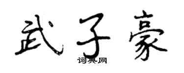 曾庆福武子豪行书个性签名怎么写