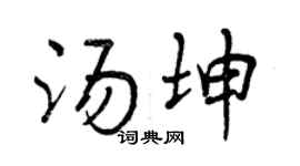 曾庆福汤坤行书个性签名怎么写
