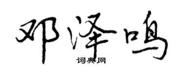 曾庆福邓泽鸣行书个性签名怎么写
